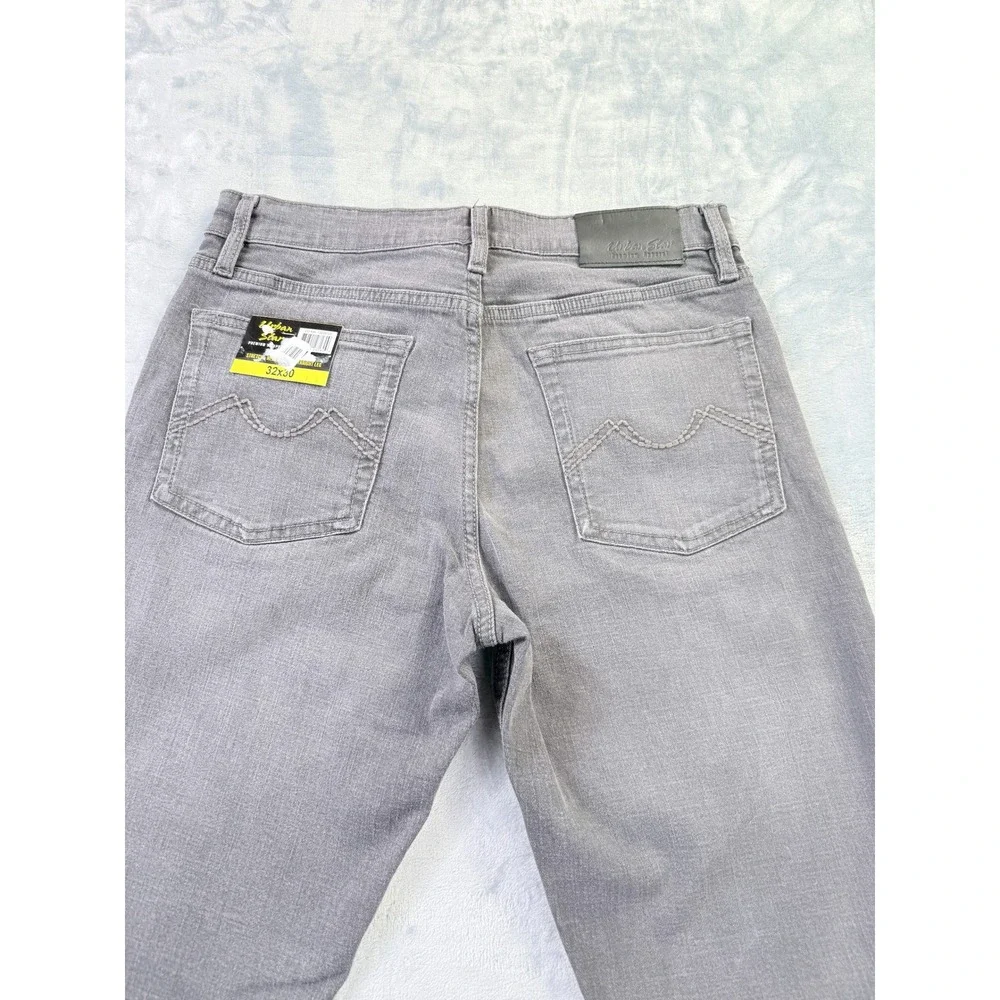Urban Star Mens Straight Leg Gray Denim Jeans 32x30 02518231US Stretch Cotton